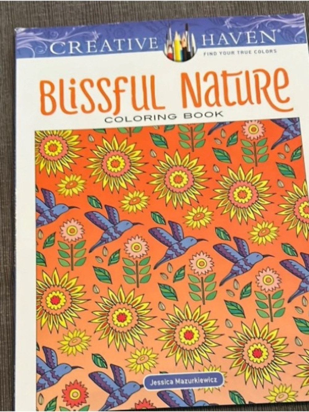 Creative Haven Blissful Nature Coloring Book - Orange & Blue